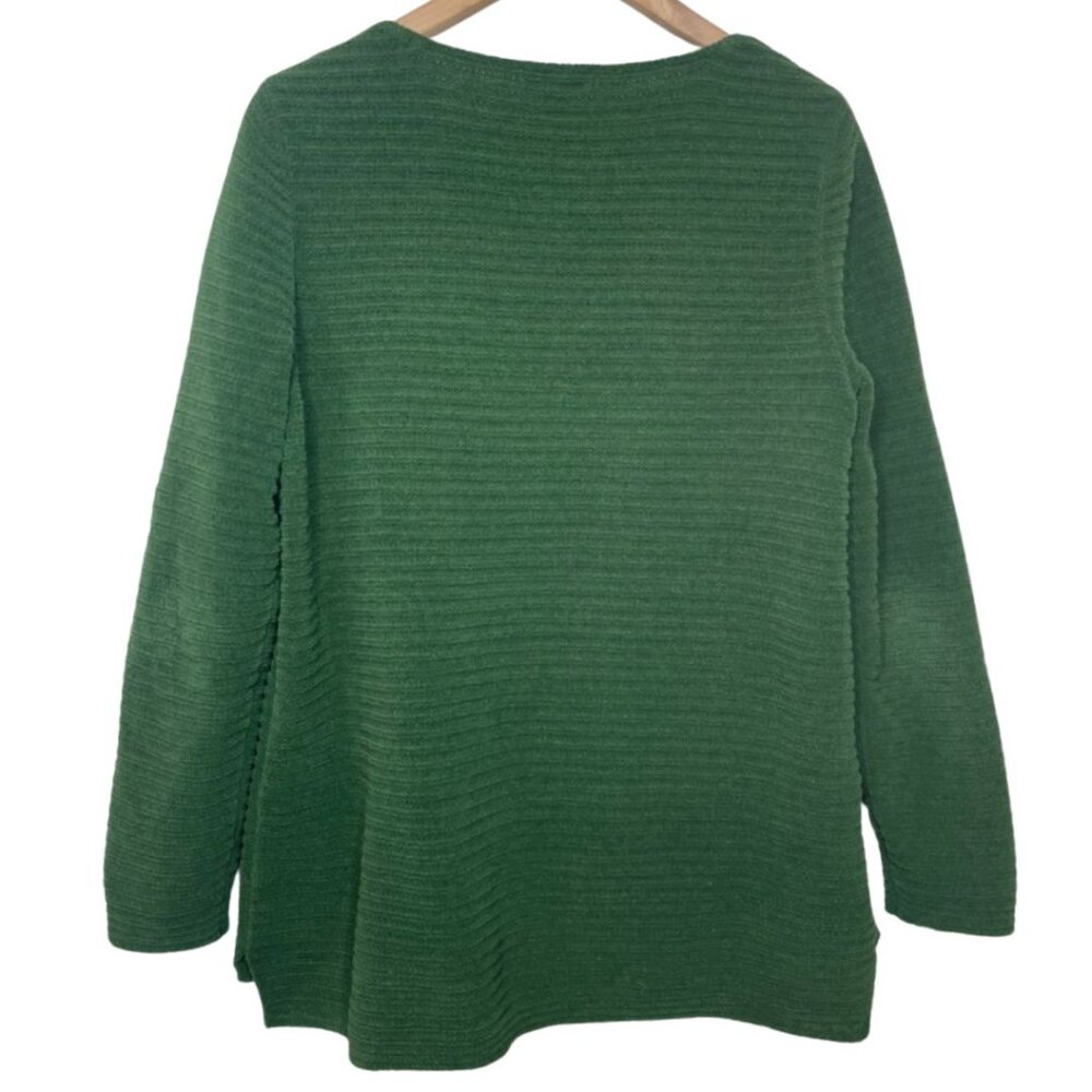 J. JILL | Women's Emerald Green Cozy Relaxed Chenille Crewneck Sweater | Size M - Picture 6 of 12